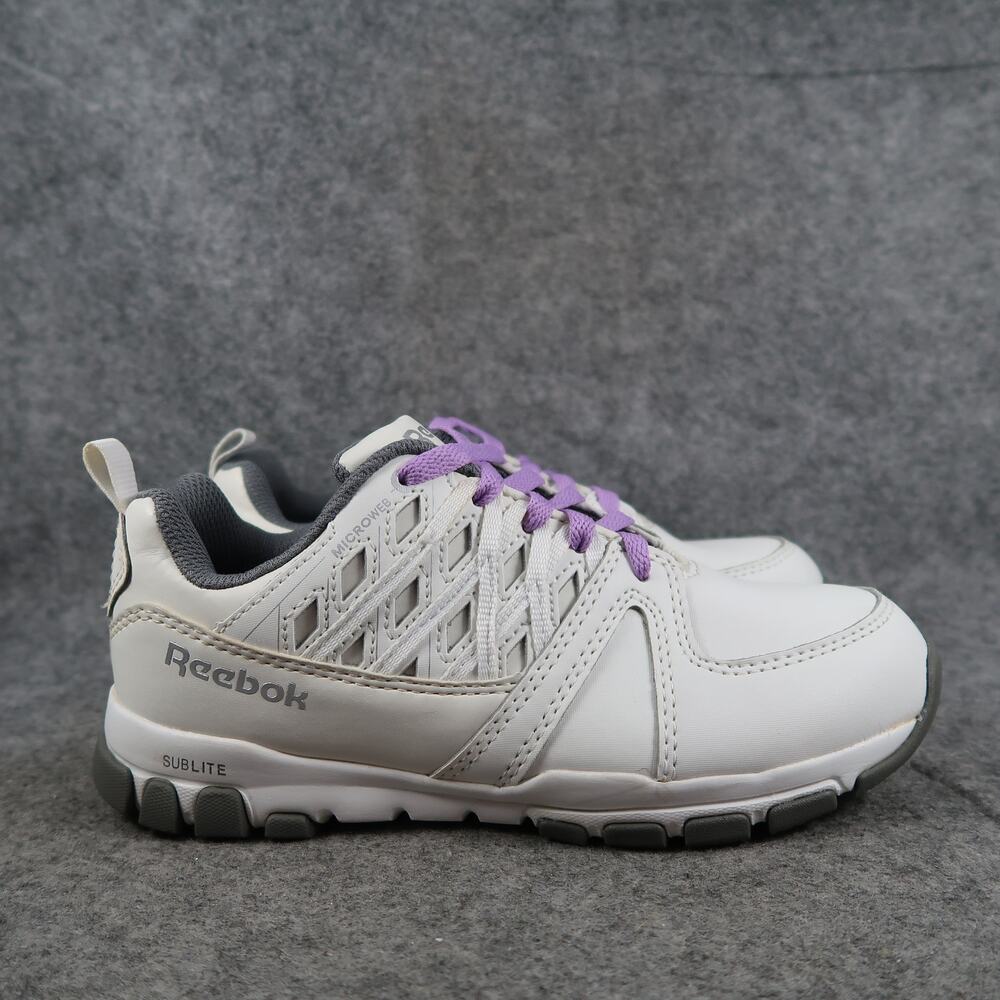Reebok Shoes Womens 6 Sublite Athletic Work Sneaker Slip Resistant White Leather